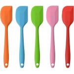 Silicone Spatulas, 8.5 inch Small Rubber Spatula Seamless One Piece Design Heat Resistant Non-Stick Flexible Scrapers Baking Mixing Tool (5 Pieces)