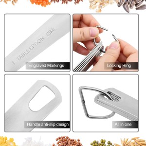 Smithcraft Measuring Cups and Spoons Set, 18/8 Stainless Steel Measuring Cups and Spoons for Kitchen & Baking, Heavy Duty Metric & US 8 Measuring cups, 9 Measuring Spoons Set