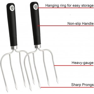 Turkey Lifter Forks Set of 2 Stainless Steel Turkey Lifters with Non-Slip Handle Turkey and Poultry Lifters Turkey Claws Carving Fork