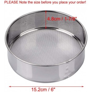 Flour Sifter for Baking - Stainless Steel 40 Mesh Small Tamis 6inch Round Sifter,Mini Fine Mesh Flour Sieve(6 Inch, 40m Mesh)