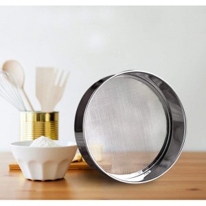 Flour Sifter for Baking - Stainless Steel 40 Mesh Small Tamis 6inch Round Sifter,Mini Fine Mesh Flour Sieve(6 Inch, 40m Mesh)