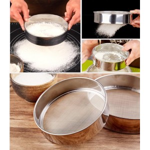 Flour Sifter for Baking - Stainless Steel 40 Mesh Small Tamis 6inch Round Sifter,Mini Fine Mesh Flour Sieve(6 Inch, 40m Mesh)
