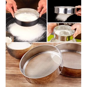 Flour Sifter for Baking - Stainless Steel 40 Mesh Small Tamis 6inch Round Sifter,Mini Fine Mesh Flour Sieve(6 Inch, 40m Mesh)