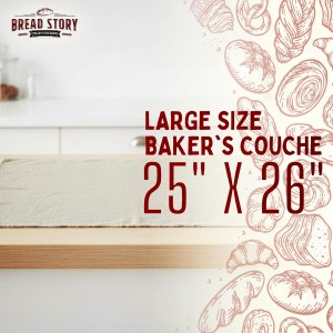 Professional Bread Cloth Bakers Couche – Premium Flax Linen Baking Cloth for Dough, Artisan Bread Proofing, Baguette Couche 35