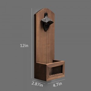 ZGZD Wooden Bottle Opener Wall Mounted with Cap Catcher, Gifts for Men and Beer Lovers