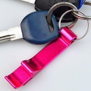 16 pcs 8 Colored Metal Bottle Opener, Split Key Ring Chain Keychain Bulk Aluminum Pocket Claw Bar Soda Beverage Beer Bottle Opener