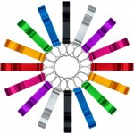 16 pcs 8 Colored Metal Bottle Opener, Split Key Ring Chain Keychain Bulk Aluminum Pocket Claw Bar Soda Beverage Beer Bottle Opener