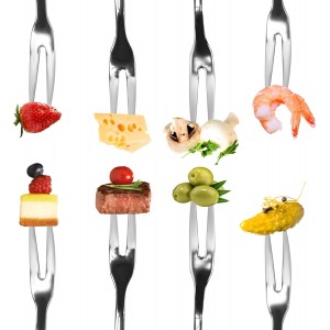 6 Pack Fruit Stainless Steel Pickle Forks, 4.84 Inch Small Cocktail Forks for Olive Appetizer Dessert Seafood, Gifts for Women in Her Birthday Anniversary Valentines Mother’s Day