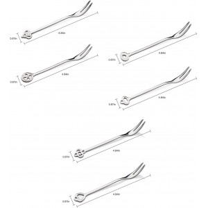 6 Pack Fruit Stainless Steel Pickle Forks, 4.84 Inch Small Cocktail Forks for Olive Appetizer Dessert Seafood, Gifts for Women in Her Birthday Anniversary Valentines Mother’s Day