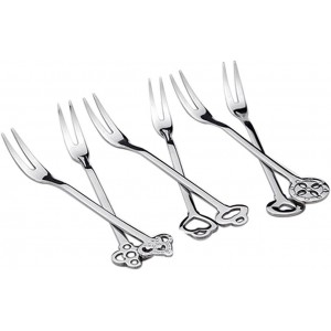 6 Pack Fruit Stainless Steel Pickle Forks, 4.84 Inch Small Cocktail Forks for Olive Appetizer Dessert Seafood, Gifts for Women in Her Birthday Anniversary Valentines Mother’s Day
