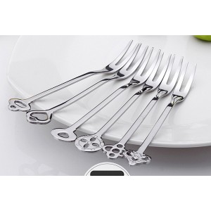 6 Pack Fruit Stainless Steel Pickle Forks, 4.84 Inch Small Cocktail Forks for Olive Appetizer Dessert Seafood, Gifts for Women in Her Birthday Anniversary Valentines Mother’s Day