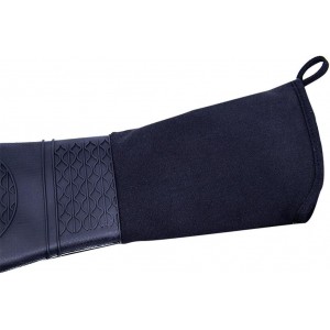 DoMii Extra Long Silicone Oven Mitts Heavy Duty Commercial Grade Oven Mitts Heat Resistant BBQ Gloves with Quilted Cotton Lining 2 Pack