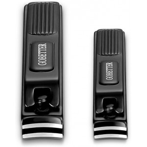 Nail Clippers Manicure Set, Toenail Clippers and Fingernail Clippers, Sharp and Durable Stainless Steel Nail Cutter w/Metal Case for Men and Women, Black