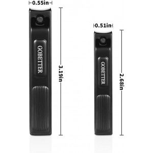 Nail Clippers Manicure Set, Toenail Clippers and Fingernail Clippers, Sharp and Durable Stainless Steel Nail Cutter w/Metal Case for Men and Women, Black