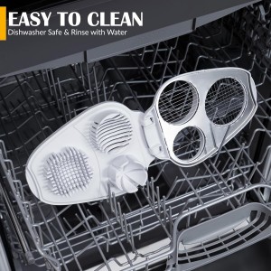 CraftyCrocodile Egg Slicer for Hard Boiled Eggs - 3 Slice Modes Egg Cutter, Heavy Duty, Stainless Steel Dicer - Kitchen Chopper Tool for Strawberry, Mushroom, Grape, Cherry Tomato - White