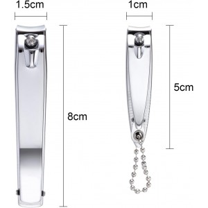 Bememo 12 Pieces Stainless Nail Clippers Set Fingernail and Toenail Clippers Nail Cutter Tool Set for Men and Women(Silver)