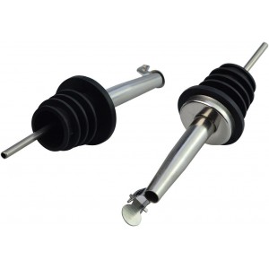 Wobe 5 Pcs Wine Bottle Pourers, Stainless Steel Liquor Pour Spout Flip Top Wine Bottle Stoppers Speed Pourers Olive Oil Bottle Tapered Spout Bottle Pourers for Oil Wine Vinegar Liquid Liquor