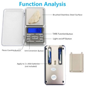 Food Travel Scale Portable Pocket Scale Gram Capacity 500g Degital Kitchen Small Miniature Scale Lab Measuring Scale High Precision