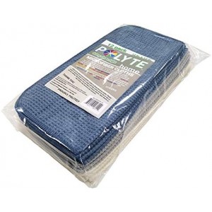POLYTE Premium Microfiber Kitchen Dish Cloth Waffle Weave 12 Pack (12x12 in, Dark Blue, Gray, Off White)