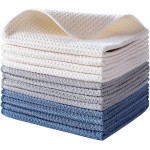 POLYTE Premium Microfiber Kitchen Dish Cloth Waffle Weave 12 Pack (12x12 in, Dark Blue, Gray, Off White)