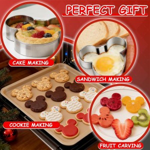 Mouse Cookie Cutter Sandwich Cutters for Kids DIY Lunchbox Bento Box Fruit Cutters Vegetable Cutters for Children Boys Girls, Pack of 5