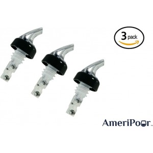 Measured Pourer - Liquor Bottle Pourers - Collared - (3pk) Made 100% In The USA. Bar Spouts That Don't Leak - No Cracks, Just A Perfect Cocktail Pour Everytime. Great for Wine Too! (1oz)