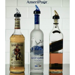 Measured Pourer - Liquor Bottle Pourers - Collared - (3pk) Made 100% In The USA. Bar Spouts That Don't Leak - No Cracks, Just A Perfect Cocktail Pour Everytime. Great for Wine Too! (1oz)
