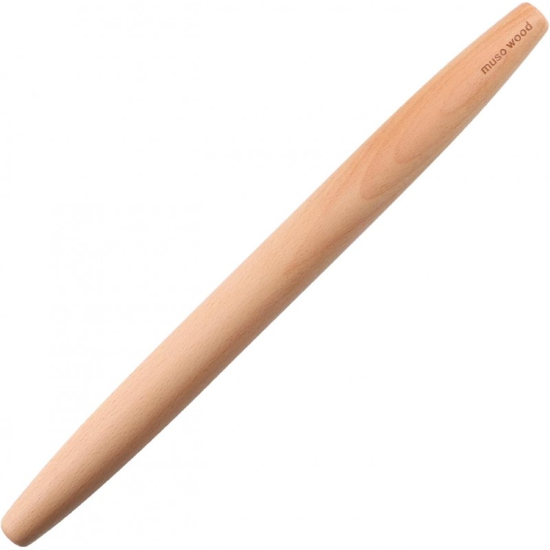 Muso Wood Wooden French Rolling Pin for Baking, Beech Wood Tapered Rolling Pin for Fondant Pie Crust Cookie Pastry(French 15.75-Inch)