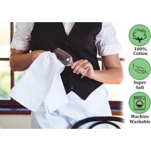 RUVANTI Flour Sack Towels 12 Pack 28 x 28 Inches, Ring Spun 100% Cotton Dish Towel, Machine Washable, Absorbent - Flour Sack Kitchen Towels for Drying and Cleaning - White