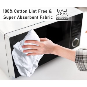 RUVANTI Flour Sack Towels 12 Pack 28 x 28 Inches, Ring Spun 100% Cotton Dish Towel, Machine Washable, Absorbent - Flour Sack Kitchen Towels for Drying and Cleaning - White