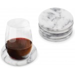 Fox Run 48749 Natural White Polished Marble Stone Coasters, Set of 6