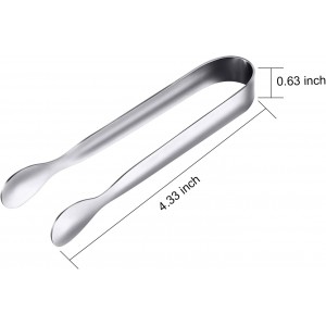 Gejoy 12 Pieces Mini Tongs Stainless Steel Small Sugar Serving Tongs for Charcuterie Board Appetizers Dessert Serving Food Tiny Party Danish Candy(4.3 Inch,Silver)