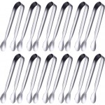 Gejoy 12 Pieces Mini Tongs Stainless Steel Small Sugar Serving Tongs for Charcuterie Board Appetizers Dessert Serving Food Tiny Party Danish Candy(4.3 Inch,Silver)