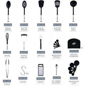 Kitchen Utensils Set 35 PCS Cooking Utensils Set, Nonstick and Heat Resistant Nylon Stainless Steel Silicone Spatula Set - Kitchen Gadgets Home Essentials Kitchen Accessories, Apartment Must Haves