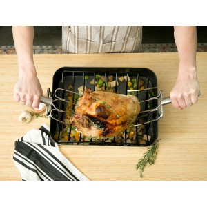 RSVP International Endurance® Stainless Steel Turkey & Roast Lifters, Set of 2 | Transfer Turkey or Ham Easily | Long Handles for Strong Grip | Dishwasher Safe | Great for Thanksgiving