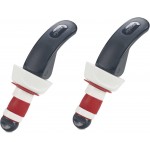 Zyliss Easy Seal Bottle Stoppers – Leak-Proof Wine and Champagne Stoppers with Long Easy-Lock Handle, Comfortable Grip, Airtight Seal, Modern Design in Gray and Red, Durable and Dishwasher Safe