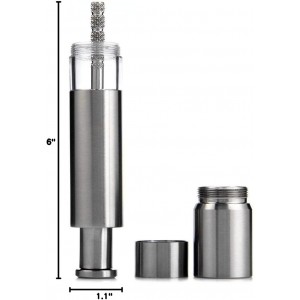 Salt and Pepper Grinder Set of 2,Stainless Steel Push Button Grinder Modern Design Thumb Grinder, for Black Pepper, Sea Salt and Himalayan Salt, Spice and Salt