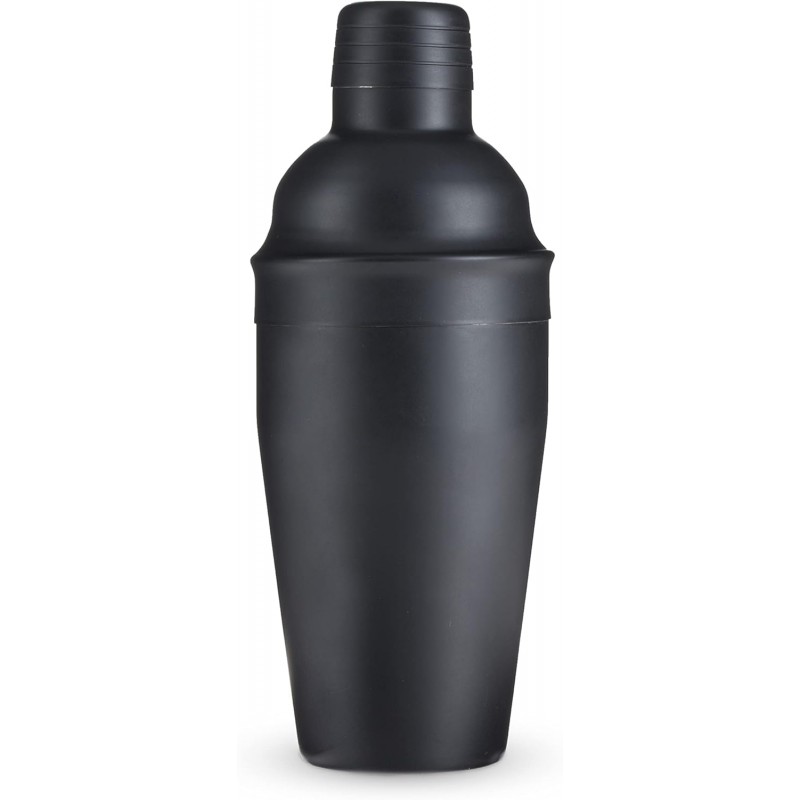 True Ash Stainless Steel Cocktail Shaker for Cold Brew Cocktails, Margarita, Whiskey Sour, Espresso Martini Shaker, Home Bar Accessories, Bartender Gifts, 18 oz, Set of 1, Matte Black