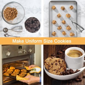 Large Cookie Scoop, 5.4 Tbsp/ 2.7 OZ, 2.5 inch/ 63MM Ball, 18/8 Stainless Steel Ice Cream Scoop, Cupcake Scoop, Secondary Polishing