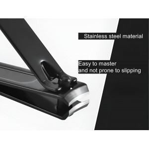 FIXBODY Nail Clippers, Black Stainless Steel Fingernail & Toenail Clippers & Nail File,Great Christmas Gift,Stocking Stuffers for Men and Women