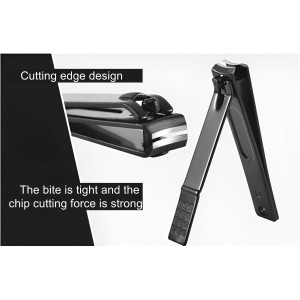 FIXBODY Nail Clippers, Black Stainless Steel Fingernail & Toenail Clippers & Nail File,Great Christmas Gift,Stocking Stuffers for Men and Women