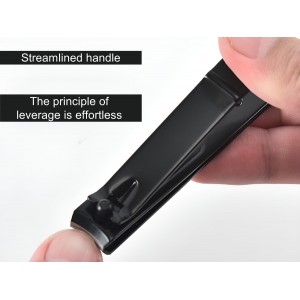 FIXBODY Nail Clippers, Black Stainless Steel Fingernail & Toenail Clippers & Nail File,Great Christmas Gift,Stocking Stuffers for Men and Women