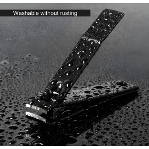 FIXBODY Nail Clippers, Black Stainless Steel Fingernail & Toenail Clippers & Nail File,Great Christmas Gift,Stocking Stuffers for Men and Women