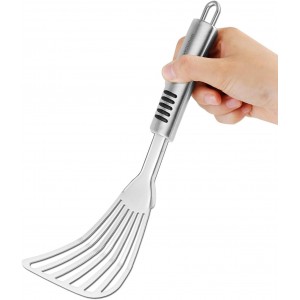 Premium Fish Spatula - Rust-Resistant Stainless Steel, Non-Slip Handle, Ideal for Grilling, Frying, Turning and Flipping Fish, Meat, Eggs, and More - Ergonomic Design for Perfect Results - Set of 2