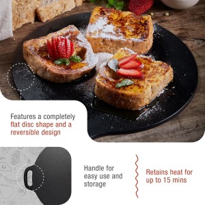 Victoria 12-Inch/30.5-Centimeter Cast Iron Tawa Dosa Pan, Cast Iron Pizza Pan and Crepe Pan with Loop Handle, Seasoned with Flaxseed Oil, Made in Colombia