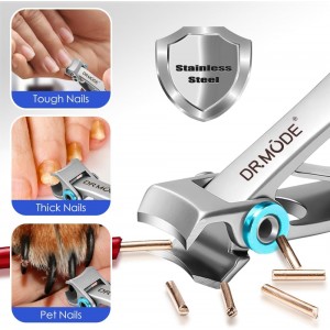 DRMODE Nail Clippers for Men Thick Nails - Large Toe Nail Clippers for Thick Nails for Senior with Wide Jaw Opening, Sharp Finger Nail Clippers Adult Cutter for Tough Nail