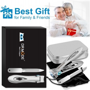 DRMODE Nail Clippers for Men Thick Nails - Large Toe Nail Clippers for Thick Nails for Senior with Wide Jaw Opening, Sharp Finger Nail Clippers Adult Cutter for Tough Nail