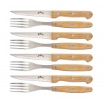Jim Beam Set of 8 Ideal, Chicken, Pork and More-Steak Knives and Forks Made of Stainless Steel Blade and Contoure, Medium, Light Brown, JB0208