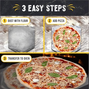 Checkered Chef Pizza Peel - Extra Large, Stainless Steel Metal Pizza Paddle with Folding Handle, Outdoor Pizza Oven Accessories - 13 Inch x 15 Inch