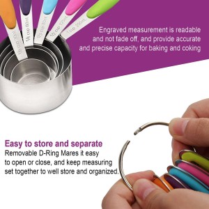 Measuring Cups and Spoons Set 11 Piece. Includes 10 Stainless Steel Measuring Spoons and Cups Set and 1 Plastic Measuring Cup. Liquid Measuring Cups Set and Dry Metal Measuring Cup Set